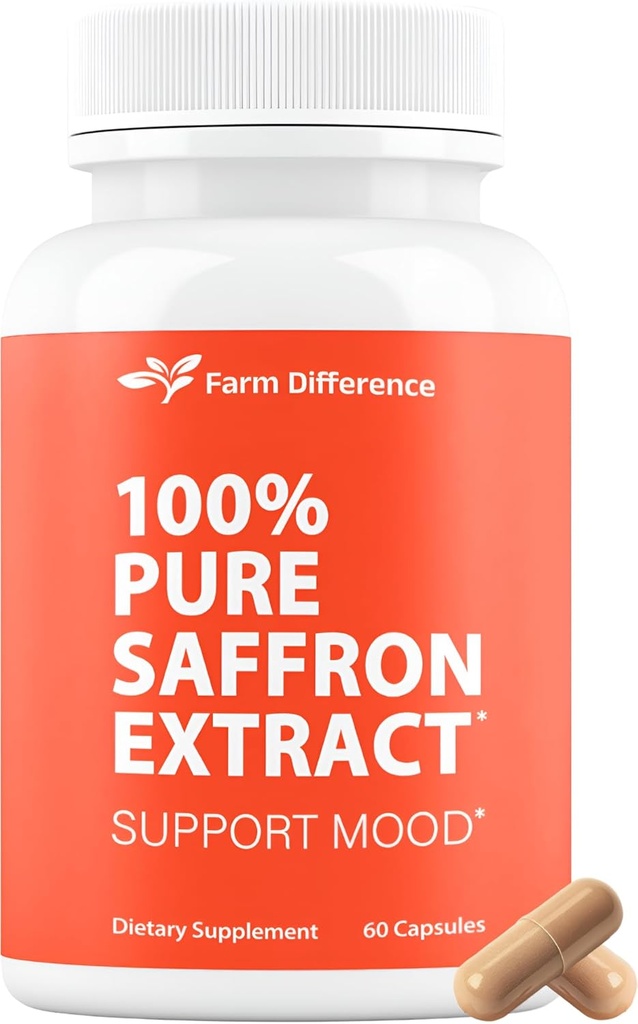 Saffron Συμπληρώματα 88.5mg - 100% καθαρό εκχύλισμα Saffron Κάψουλες - Mood, Eye, & Energy Support - Made in USA