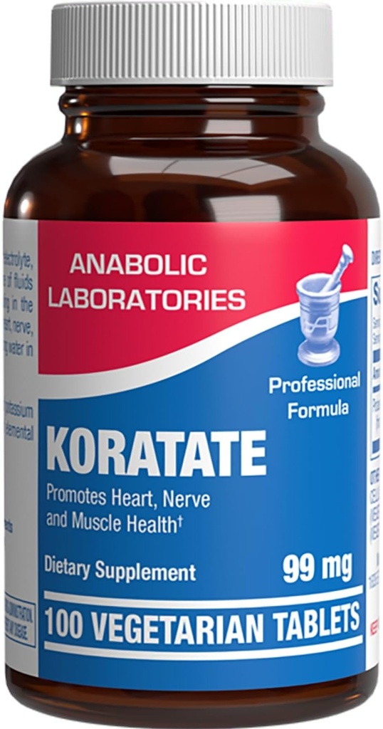 Chelated Potassium Gluconate Supplement - Clinical High Absorption Potassium Supplement for Fluid Balance Kidney Heart Muscle and Nerve Support - Vegan Non-GMO & Made in The USA - 100 Servings