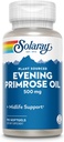 SOLARAY Evening Primrose Oil 500mg - Midlife Support - Πηγή Λινολενικού Οξέος Γάμμα και Λινελαϊκό Οξύ - Δεν Διαλύτες, Ψυχρό Πατημένο - 90 Μερίδες, 90 Softgels