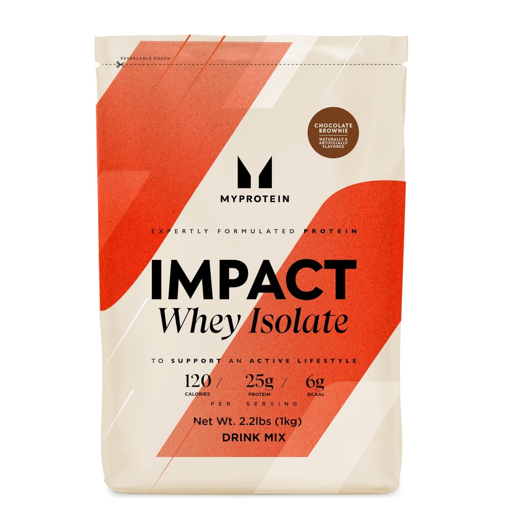 Myprotein Impact Whey Protein Isolate, 2,2 Lbs (30 μερίδες) Σοκολάτα Brownie, 25g πρωτεΐνη & 6g BCAA ανά υπηρεσία, χωρίς γλουτένη Shake για μυϊκή δύναμη & αποκατάσταση