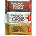 Ωραία! Snacks Keto Ποικιλία Pack Protein Bar, Vegan, Soy & Gluten Free, Χαμηλή αντικατάσταση γεύματος ζάχαρης, 10g Υψηλή πρωτεΐνη, Φυσικό υγιεινό σνακ, Για Αθλητές & Ενεργούς τρόπους ζωής, 3g Καθαρό υδατάνθρακες,12 Bars