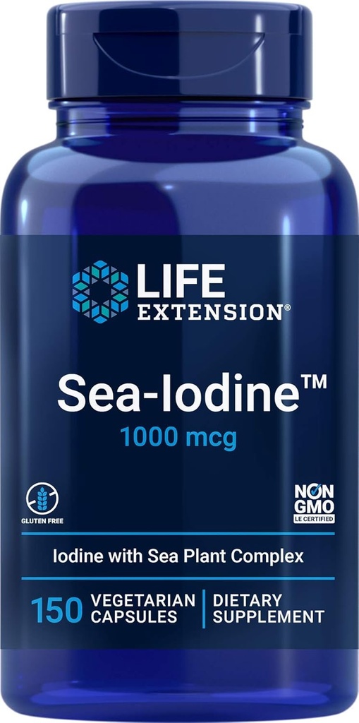 Κάψουλες Sea-Iodine, 1000 mcg, 150 Veg Caps, φυσικό συμπλήρωμα ιωδίου από Kelp και Bladderwack