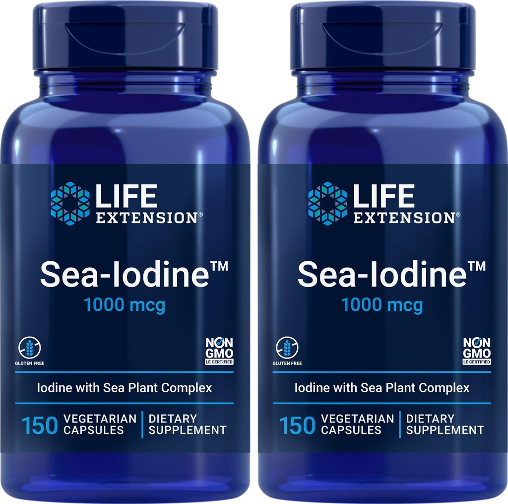 Κάψουλες Sea-Iodine, 1000 mcg, 150 Veg Caps, φυσικό συμπλήρωμα ιωδίου από Kelp και Bladderwack