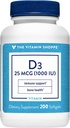 Η βιταμίνη Shoppe βιταμίνη D3 1000IU Softgel, υποστηρίζει την υγεία των οστών & ανοσοποιητικών, βοηθά στην κυτταρική ανάπτυξη & απορρόφηση ασβεστίου, γλουτένη χωρίς & μία φορά την καθημερινή Φόρμουλα (200 Softgels)