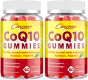 CoQ10 Gummies με PQQ - 400 MG Συνένζυμο Q10 Υψηλής Ικανότητας, Ενισχυμένο με Αγιουρβεντικά Βότανα, Adaptogenic Mushroom Blend & Probiotics για Καρδιά, Εγκέφαλο, Ενέργεια, Ανοσία, Κεράσι Γεύση, 120 Vegan Gummies