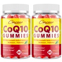 CoQ10 Gummies with PQQ - 400 MG Coenzyme Q10 High Potency, Enhanced with Ayurvedic Herbs, Adaptogenic Mushroom Blend & Probiotics for Heart, Brain, Energy, Immunity, Cherry Flavor, 120 Vegan Gummies