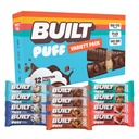 Χτισμένη μπάρα, Puff Protein Bars, Variety Pack, Collagen, On-the-go Snacks, Breakfast Bar, Mixed Sampler, 12 Pack