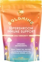 Goldmine Supershroom Λειτουργική δύναμη Reishi Mushroom συμπλήρωμα, χωρίς γλουτένη ισχυρό συμπλήρωμα εγκεφάλου προσαρμογέα Vegan - σκόνη υποστήριξης ανοσίας (227grams (8oz), πουγκί)