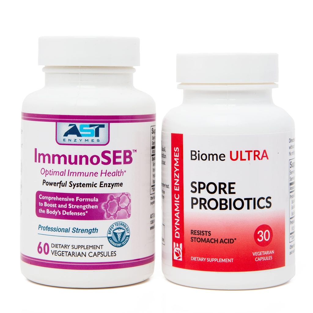 ImmunoSEB (60 caps) & Biome Ultra (ProbioSEB CSC3) (30 caps) - Ανοσία Boost Bundle – Συστηματικά Ένζυμα & Προβιοτικά
