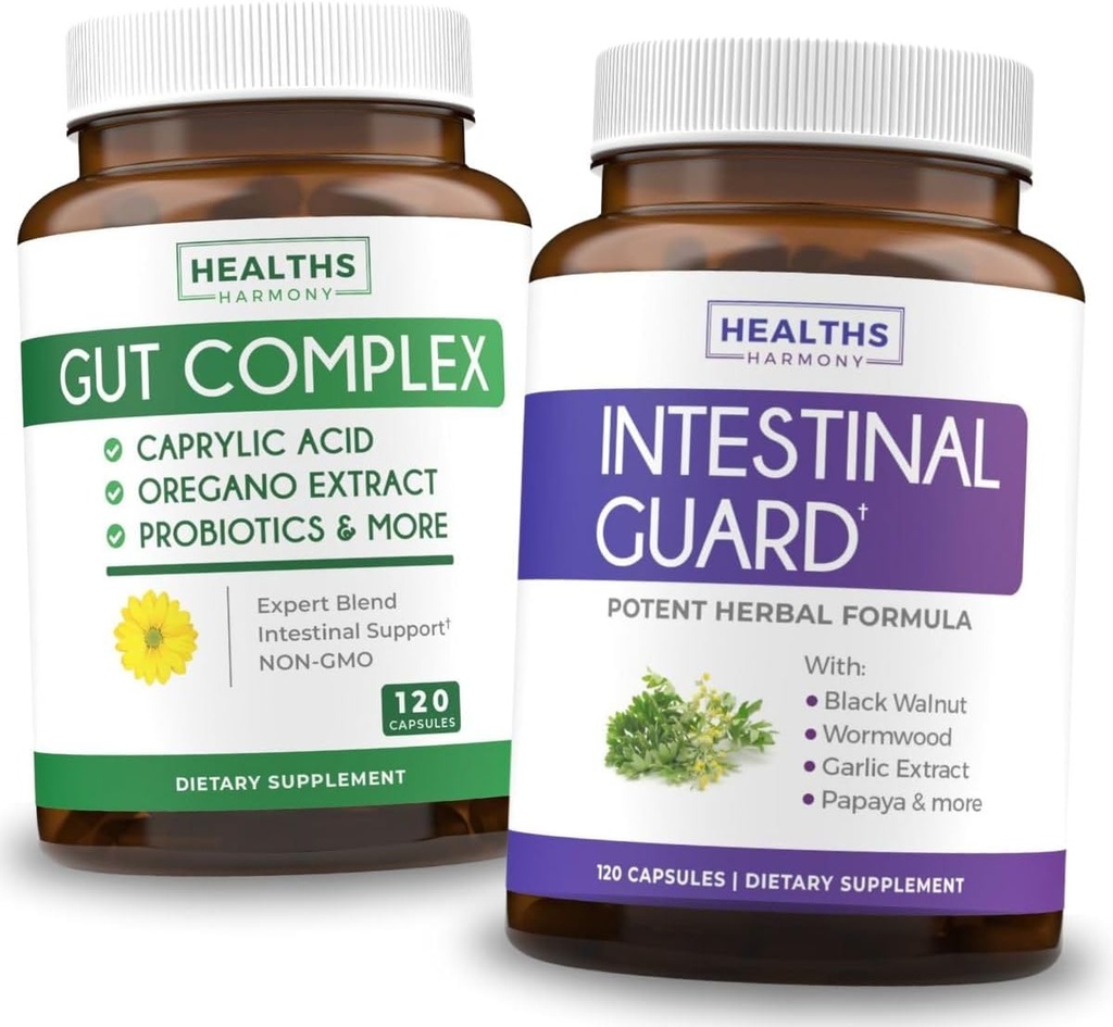 Intestinal Guard & Gut Complex (2-Month Supply) Guard Combo - Intestinal Guard (120 Κάψουλες) Poent Natural Formula & Gut Complex (120 Κάψουλες) Natural Candida Υποστήριξη - All-in-one Υποστήριξη