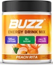 Morning Buzz Energy Drink Powder - Energy Boost Drink Mix - Sugar-Free Energy with Antioxidants - Morning Kickstart και Sports Nutrition Endurance Product - 30 Μερίδες, Ροδάκινο Ρίτα, 8 Ουγγιά