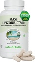 Maxi Health Liposomal Vitamin C 500mg Κάψουλες με Digestive Blend, Υψηλής Απορροφήσιμης Βιταμίνης Δόσης, Μη ΓΤΟ Χορτοφαγική Doctor-Formulated Immune Support Supplement (90 Count)
