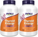 NOW Συμπληρώματα, Thyroid EnergyTM, Iodine και Tyrosine Plus Σελήνιο, ψευδάργυρο και χαλκό, 180 κάψουλες Veg (πακέτο του 2)