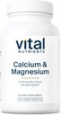 Vital Nutrients Calcium & Magnesium | Vegan Calcium Supplement with Magnesium | Support Bone Strength, Muscle, and Heart Health* | Gluten, Dairy, Soy Free | Non-GMO | 100 Capsules
