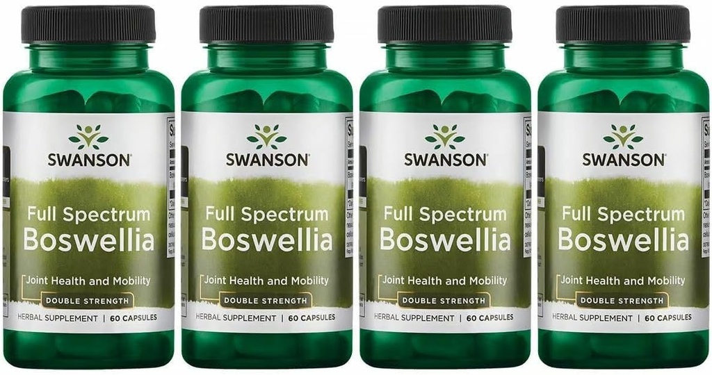 Swanson Double Strength Boswellia-Herbal συμπλήρωμα Προώθηση της κοινής υποστήριξης-αγιουρβεντικό βότανο για την κοινή ευελιξία και κινητικότητα υποστήριξη-Made w/Boswellia Serrata Resin-(60 κάψουλες, 800mg έκαστο) 4 συσκευασία