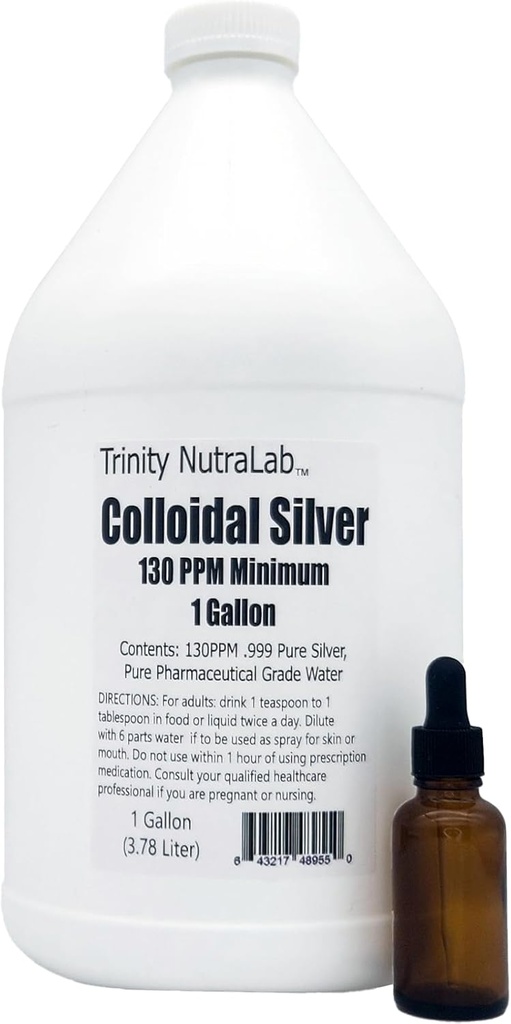 130PPM Colloyal Silver (1 Gallon). Certified Lab Tested, 100% καθαρό & φυσικό. Τίποτα δεν προστέθηκε.