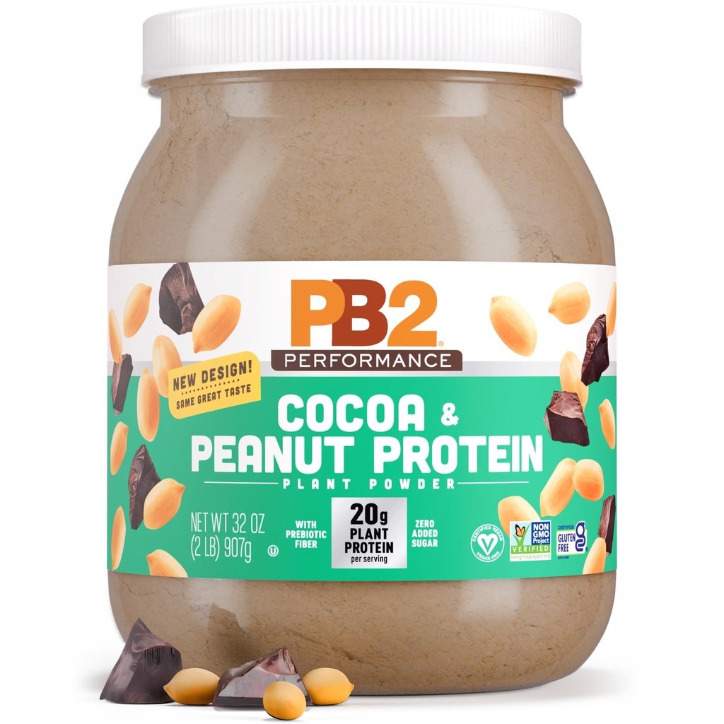 PB2 Performance Αραχιδώδη φυτά με βάση Vegan Protein Powder 20g Complete Protein, No Added Sugar, Prebiotic Fiber 