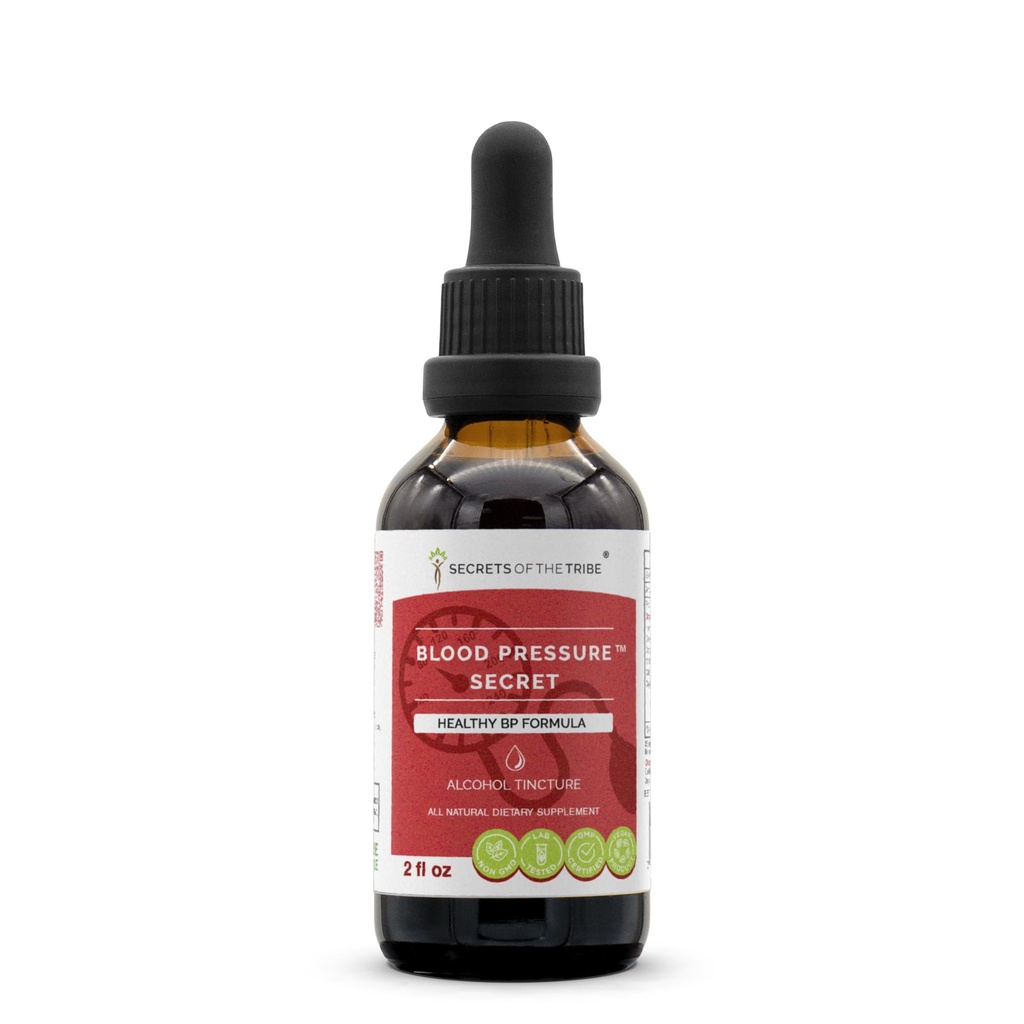 Μυστικά της Φυλής - Blood Pressure Secret, Healthy Circulation Formula, Herbal Supplement Blend Drops Αλκοόλ Liquid Extract 2 fl oz
