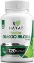 HAYAT Βιταμίνες Vegan Ginkgo Biloba - Επιπλέον δύναμη 500 MG ανά υπηρεσία, υποστηρίζει τη λειτουργία του εγκεφάλου και την υποστήριξη μνήμης, Certified Hanal, 120 κάψουλες, Made in The USA