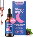 JoySpring Sleepberry Kids Μελατονίνη 3 mg – Υγρή Βοήθεια Ύπνου με L Theanine, Υψηλής Απορρόφησης σταγόνες μούρου (2 fl oz) 60 Μερίδες, Παιδική Μελατονίνη με Βιταμίνη D Παιδιά Ταξίδι Απαραίτητα