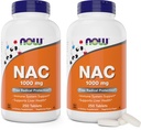 NOW Foods NAC 1000 mg, 250 δισκία (Pack of 2), N- Acetyl- Cysteine Supplement, 1000mg (1 γραμμάριο) ανά δισκίο - χορτοφαγικά, μη ΓΤΟ