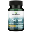 Swanson Ajipure L-Serine Pharmacecal USP βαθμού υψηλής καθαρότητας συμπλήρωμα αμινοξέων Γνωστική λειτουργία Εγκεφαλική υγεία 500 mg 60 κάψουλες λαχανικών