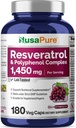 NusaPure Resveratrol & Πολυφαινόλη Συγκρότημα 1450mg 180 Χορτοφαγικά Caps (Non-GMO, Vegan) Βιταμίνη C