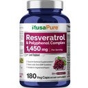 NusaPure Resveratrol & Πολυφαινόλη Συγκρότημα 1450mg 180 Χορτοφαγικά Caps (Non-GMO, Vegan) Βιταμίνη C