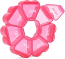 Pink Weekly Pill Organizer, Pill Box 7 Ημέρες, Καθημερινή περίπτωση βιταμίνης με μεγάλη χωρητικότητα διαμερίσματα, χάπια εμπορευματοκιβώτια για την ιατρική ιχθυέλαιο και άλλα συμπληρώματα