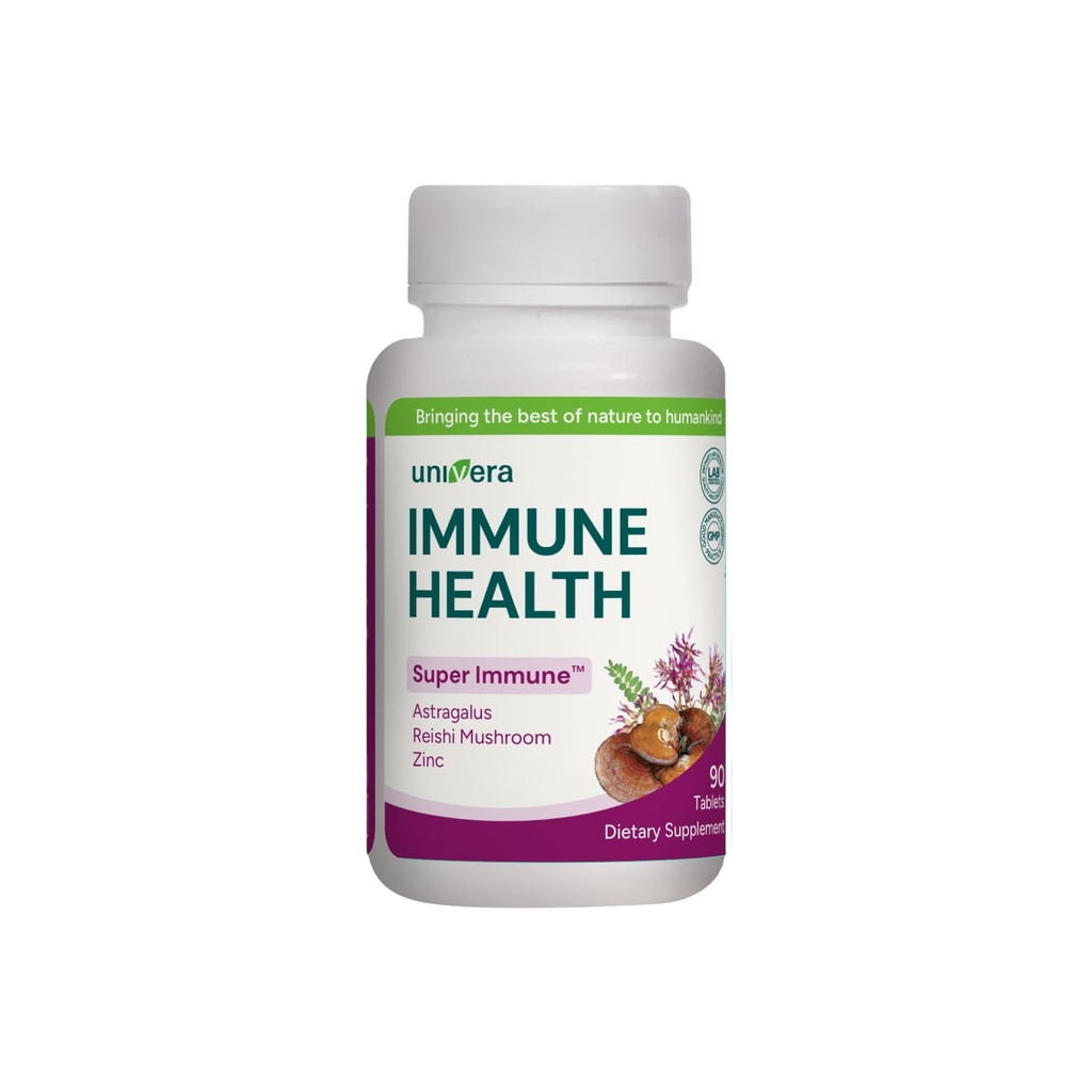 Univera Super Immune: Premium Herbal Formula for Immune Health - Reishi Mushroom, Astragalus, Schisandra & Eleuthero Extract - 90 δισκία