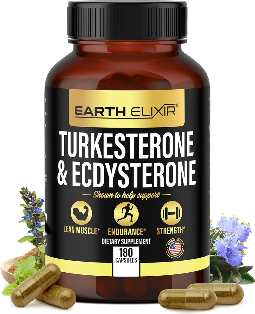 Turkesterone & Ecdysterone – Φυσικό Testosterone Support, 2-σε-1 High Potency Turkesterone Supplement for Men & Women with 95% Beta Ecdysterone - Δύναμη, Ενέργεια και Ζωτικότητα – 180 κάψουλες