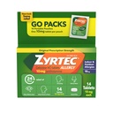 Zyrtec 24 ώρες Alergy Relief Tablets, Antihistamine Indoor & Outdoor Anti Allergy Medicine + Cetirizine HCl, Relief from Runny Nose, Sneezing, & Ichy Eyes, Single Packs, 14 x 1 ct Packets