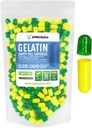 XPRS Nutra Size 000 Empty Capsules - 500 Count Empty Gelatin Capsules - DIY Supplement Capsule Filling - Fillable Color Gel Caps Pills (Green/Yellow)