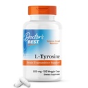 Doctors Best L Tyrosine Supplement for Men & Women - L-Tyrosine 500mg Capsules, Brain Support for Adults, Amino Acid Support 500 mg, Precursor for Thyroxine Production by Thyroid - 120 Veg Caps