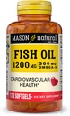 MASON ΦΥΣΙΚΟ ιχθυέλαιο 1.200 mg Ωμέγα-3 360 mg - Υγιής Καρδιά, Υποστηρίζει Κυκλοφορική λειτουργία, Βελτιωμένη Καρδιαγγειακή Υγεία, 120 Softgels