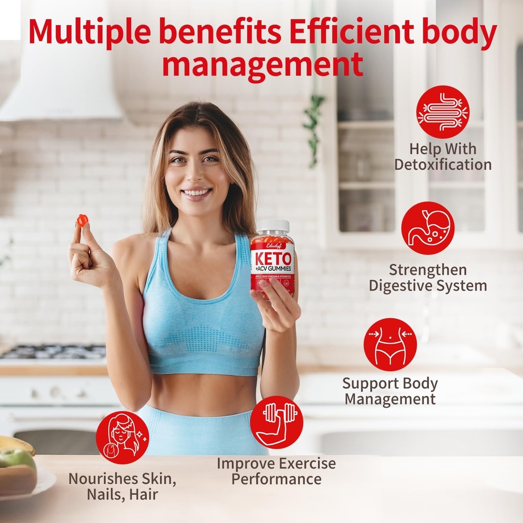 Keto ACV Gummies, Γλουτένη & Χωρίς ζάχαρη Συμπλήρωμα μηλίτη μηλίτη για άνδρες και γυναίκες - 180 Gummies (1500 mg-3 Pack)