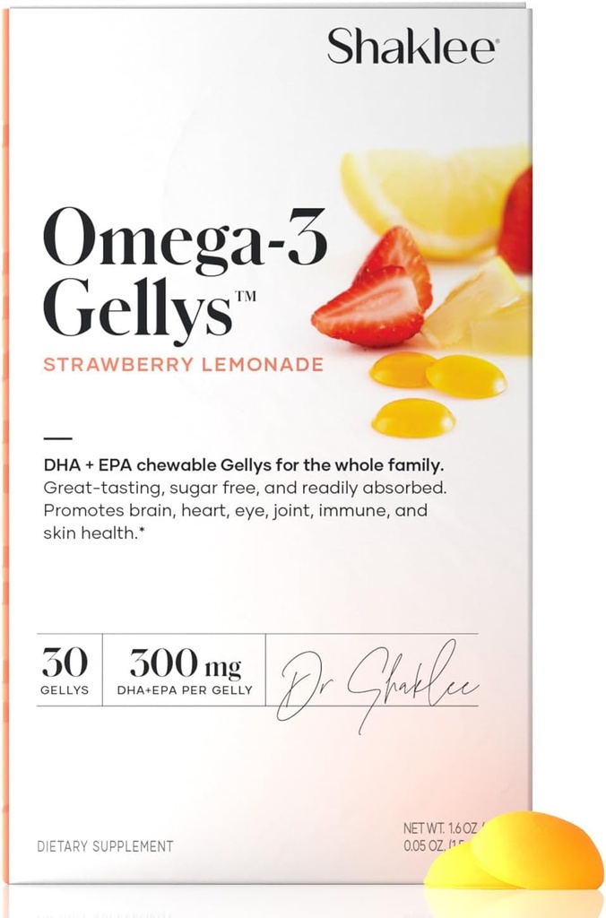 Shaklee - Omega-3 GellysTM - Φράουλα Λεμονάδα Gummies - 30 Gellys
