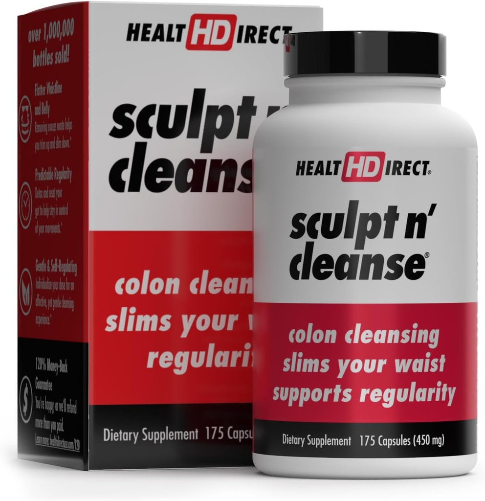 ΥΓΕΙΑ DIRECT Sculpt n' Cleanse - Herbal Colon Cleanse for Digestive Health & Regularity - Natural Detox & Gut Flush Supplement - 175 κάψουλες λαχανικών