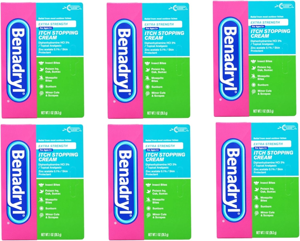 Benadryl Itch Διακοπή κρέμα επιπλέον δύναμη 1 oz (πακέτο των 6)