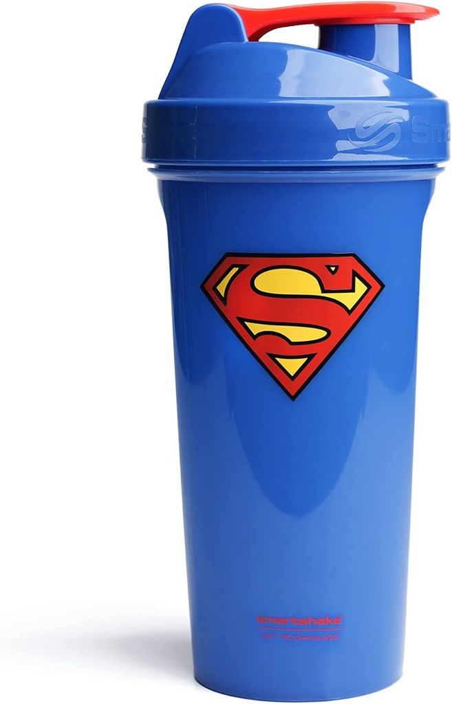 Smartshake Lite Justice League Superman Protein Shaker Μπουκάλι 800ml – BPA Δωρεάν Leakproof Γυμναστήριο Πρωτεΐνη Ανακινεί Μπουκάλι για Protein Powder DC Comics Μπλε Μπουκάλι Νερό Superman Δώρα