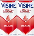 Visine Red Eye Comfort Redness Relief Eye Drops to Help Relief Red Eyes Λόγω Ελαφρών Ερεθισμών Ματιών Γρήγορη, Τετραϋδροζολίνη HCl, 0.5 fl. oz (Pack of 2)