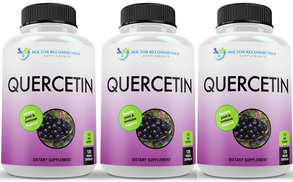 ΓΙΑΤΡΟΣ ΣΥΣΤΑΤΙΚΑ ΣΥΜΠΛΗΡΩΜΑΤΑ Quercetin 1000mg ανά υπηρεσία - (Vegan, μη ΓΤΟ) (120 κάψουλες λαχανικών, συσκευασία των 3)