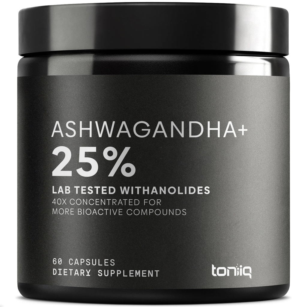Ashwagandha - Ultra High Potency 40:1 Εκχύλισμα με 25% Withanolides - Άγρια Συγκομιδή στην Ινδία - Εξαιρετικά συμπυκνωμένο & τρίτο μέρος δοκιμαστεί εργαστήριο - 60 κάψουλες