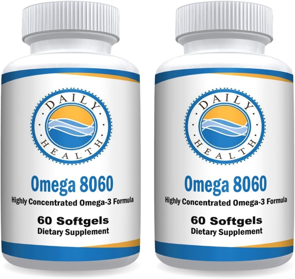 Omega 8060 2400mg Omega 3 Fish Oil Joint Health Supplement 60 softgel - 2 Month Supply - 2pk