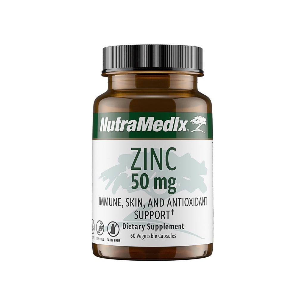 NutraMedix Ψευδάργυρος 50mg - Συμπληρώματα για μια Υγιή Ανοσολογική Άμυνα, Υγεία του δέρματος & Αντιοξειδωτική Υποστήριξη - Εύκολο να Digest Ψευδάργυρος για την Ανοσολογική Υγεία (60 κάψουλες)