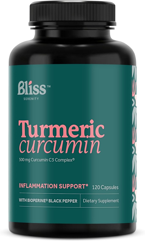 Turmeric Curcumin C3 Complex 500 mg, Ενισχυμένο με Μαύρο Πιπέρι για Καλύτερη Απορρόφηση; Kosher Πιστοποιημένο, Μη ΓΤΟ και Χωρίς Γλουτένη - Τυποποιημένο 95% Κουρκουμινοειδή - 120 VegCaps