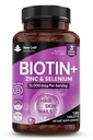 Βιοτίνη Hair Growth Vitamins 12000mcg Υψηλή δύναμη με λάδι καρύδας - Προάγει υγιή δέρμα μαλλιών & νύχια - Βιταμίνες βιοτίνης για γυναίκες & άνδρες Vegan, συμπληρώματα χωρίς γλουτένη - Made in The UK by New Leaf