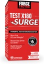 Force Factor Test X180 Surge Testosterone Υποστήριξη για τους άνδρες, Ανδρική ζωτικότητα Ενίσχυση συμπλήρωμα, Προώθηση μυών & δύναμη, βάρος υποστήριξης, Boost Long-Lasting Energy, 60 κάψουλες