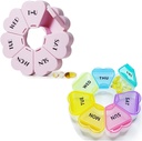 MOLN HYMY Χαριτωμένο Εβδομαδιαίο κουτί χαπιών 7 ημέρα, Καρδιά σχήματος χαπιών Διοργανωτής περίπτωση 1 φορά την ημέρα, Μοβ ροζ χαπιών Μια φορά την ημέρα, Μεγάλη φαρμακευτική συσκευή διανομής για βιταμίνη / Fish Oil / φαρμακευτική / Συμπληρωματικά