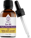 Teliaoils Natural Ear Drops Essential Oil with Garlic and Mullein - Herbal Ear Oil Remedy for Easy Earwax Removal, Discomfort & Ringing Relief - Natural Soothing, Deep Cleansing Properties - 1 oz.